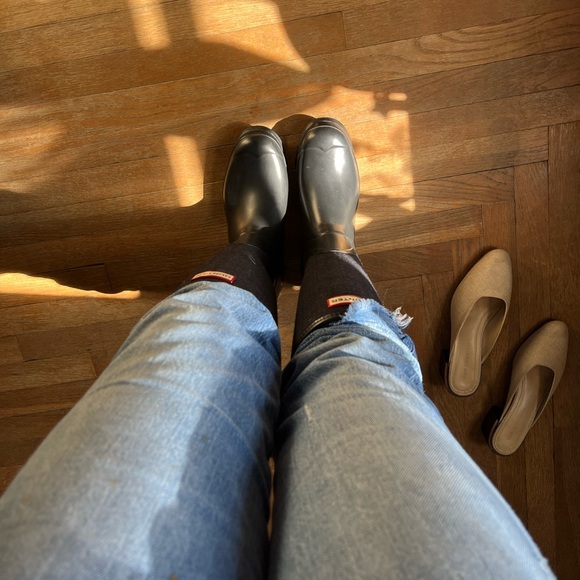 🌷Hunter Allayna British Wool Blue Black Plaid Tall Rain Boots Size 7M/8F - Picture 7 of 7